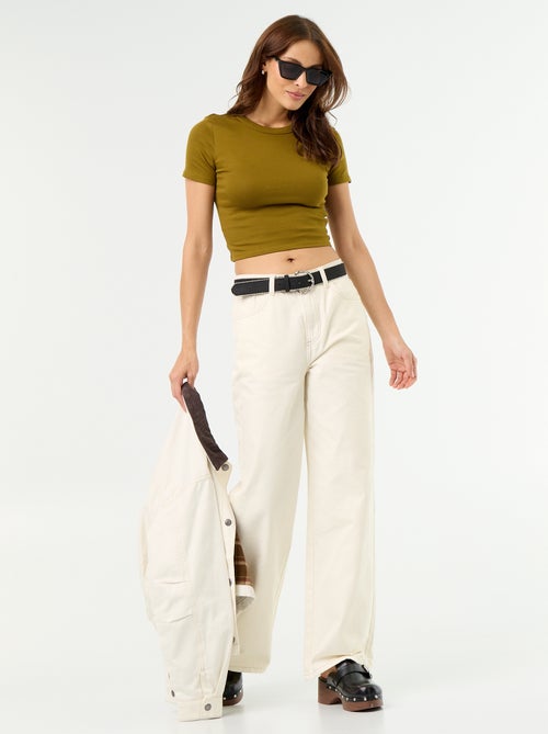 Camiseta crop básica - Kiabi