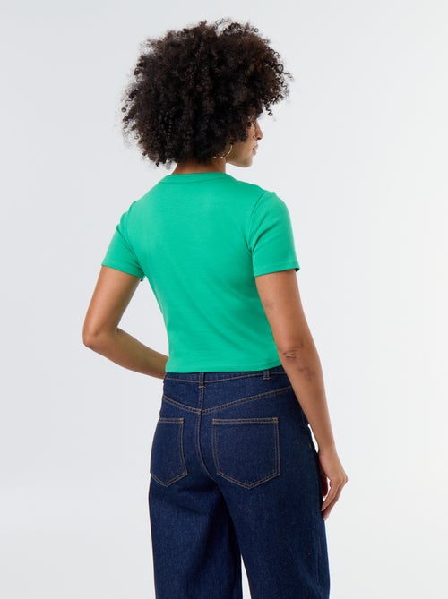 Camiseta crop básica - Kiabi