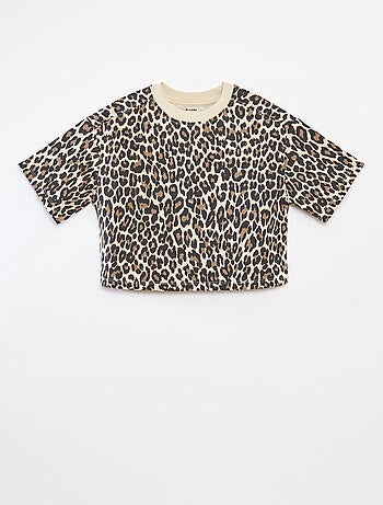 Camiseta crop de manga corta