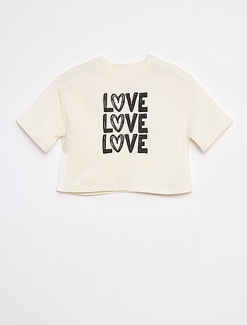 Camiseta crop de manga corta