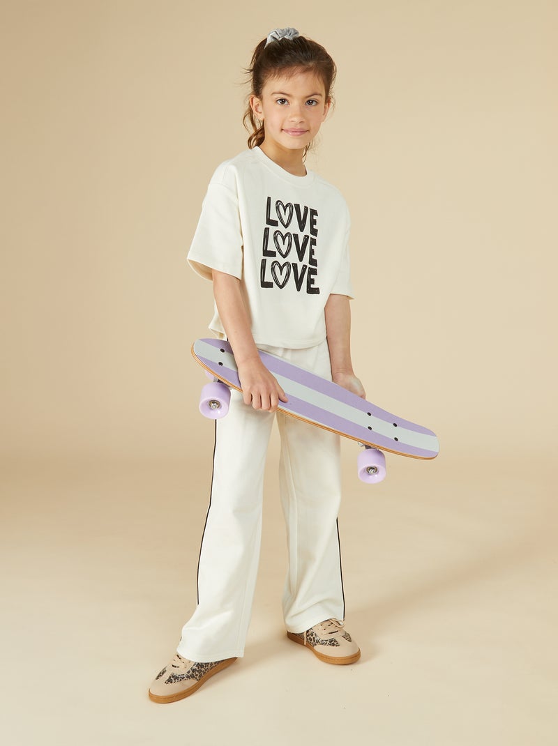 Camiseta crop de manga corta Blanco - Kiabi