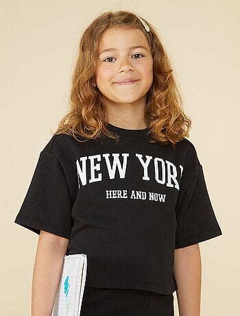 Camiseta crop de manga corta