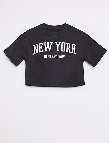 Camiseta crop de manga corta