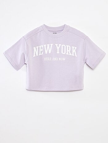 Camiseta crop de manga corta