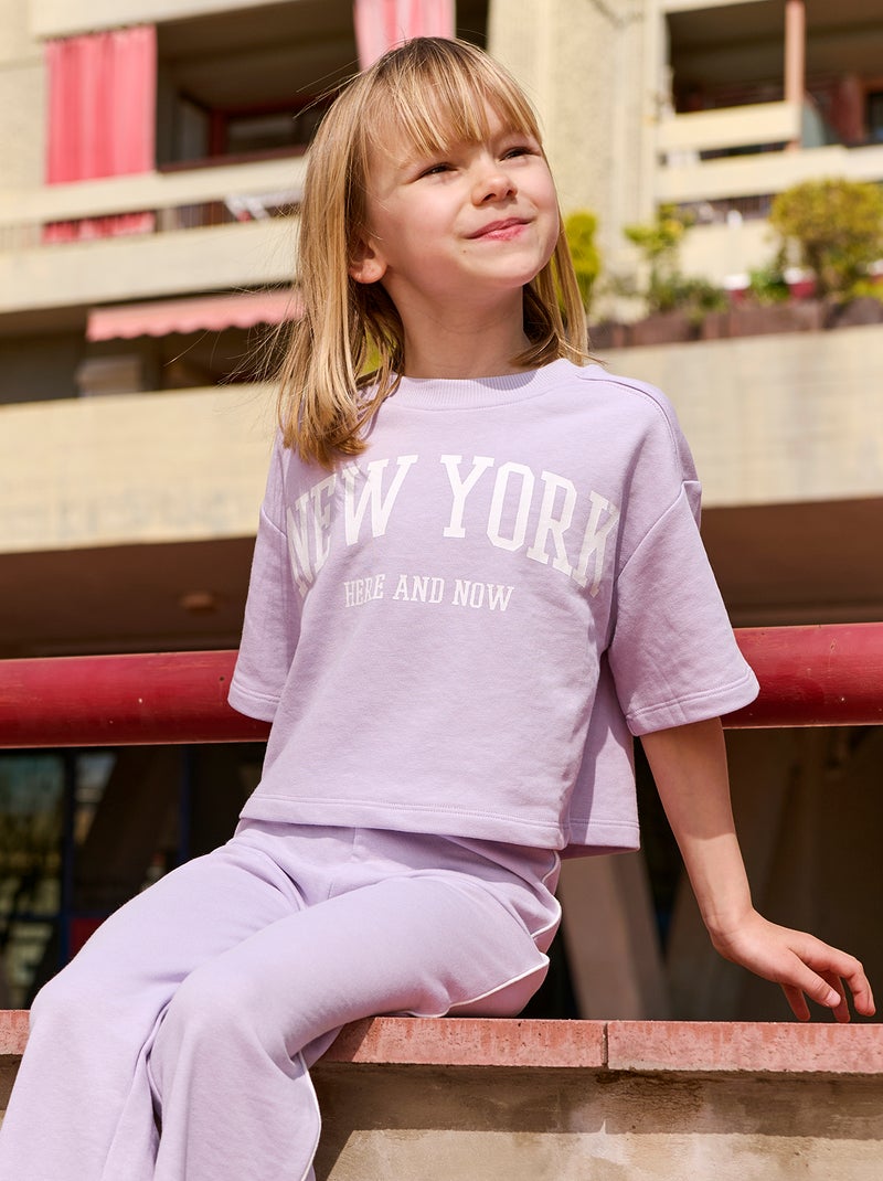 Camiseta crop de manga corta Purpura - Kiabi