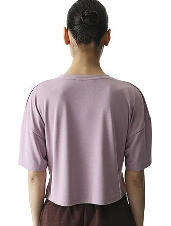Camiseta crop de modal con abertura penti