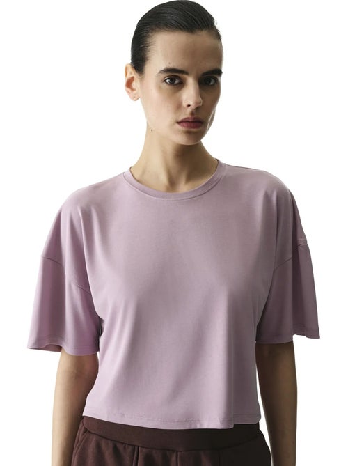 Camiseta crop de modal con abertura penti - Kiabi Camiseta crop de modal con abertura penti - Kiabi