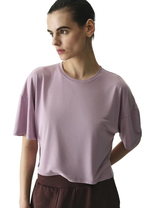 Camiseta crop de modal con abertura penti - Kiabi Camiseta crop de modal con abertura penti - Kiabi