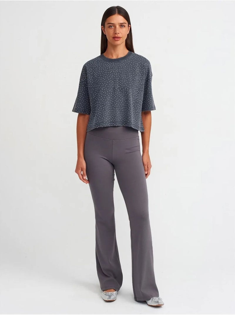 Camiseta crop oversize de algodón con lunares dilvin Gris negro - Kiabi