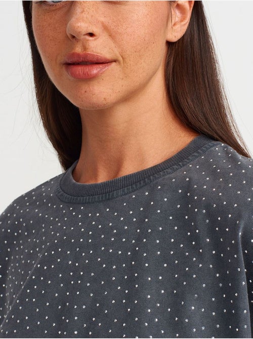 Camiseta crop oversize de algodón con lunares dilvin - Kiabi