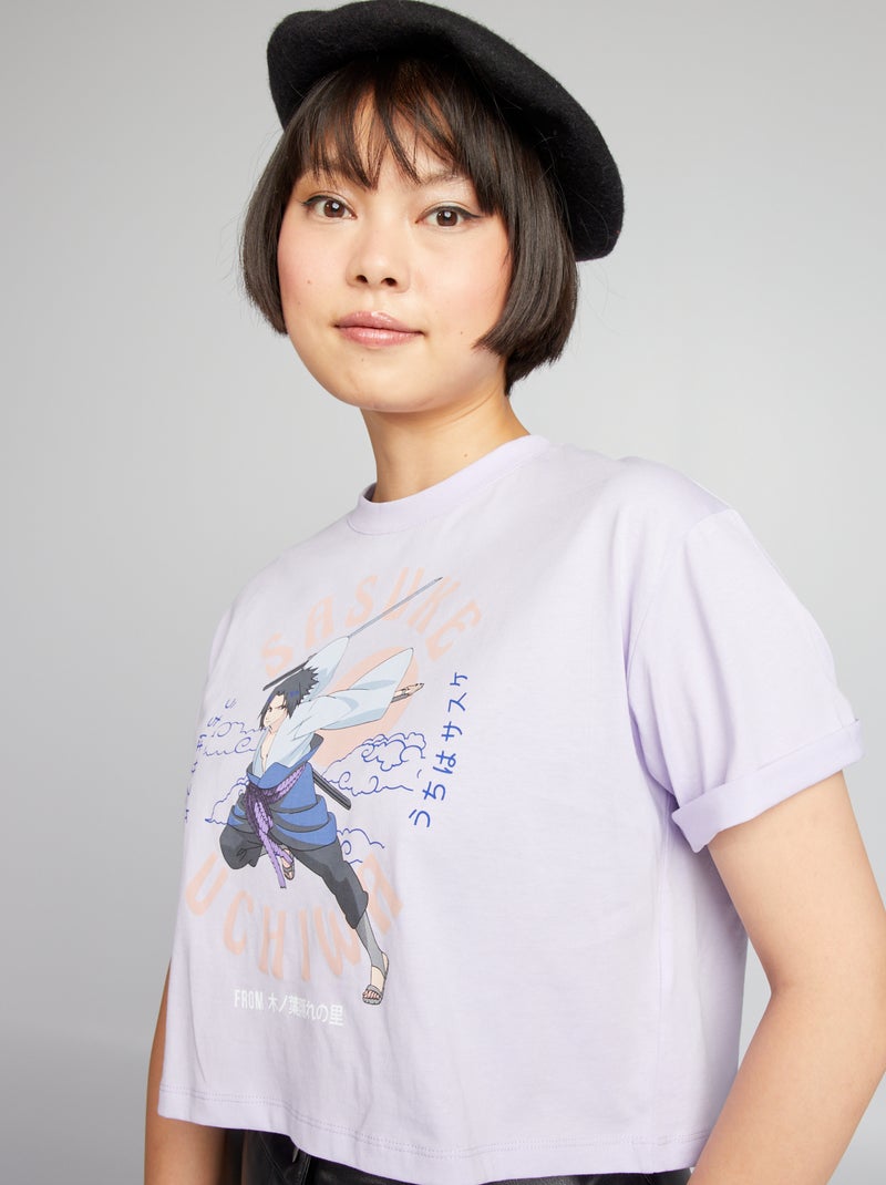 Camiseta crop 'Sasuke' PURPURA - Kiabi