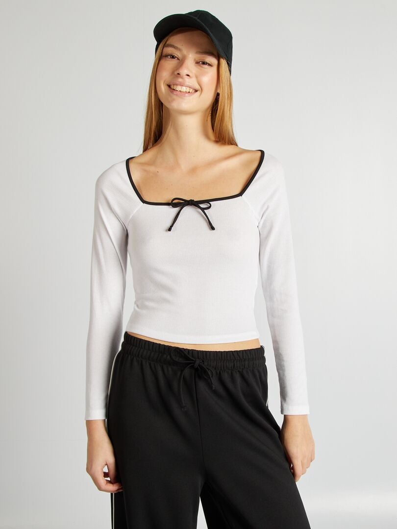 Camiseta crop top BLANCO - Kiabi