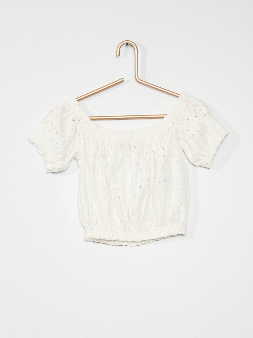 Camiseta crop top Blanco - Kiabi