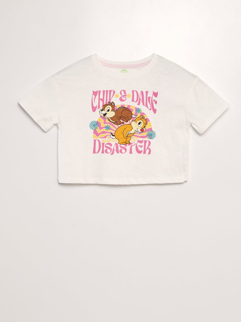 Camiseta crop top 'Chip y Chop' BEIGE - Kiabi
