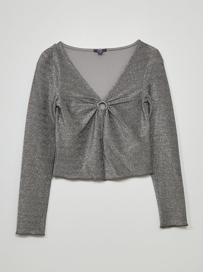 Camiseta crop-top con aro NEGRO - Kiabi