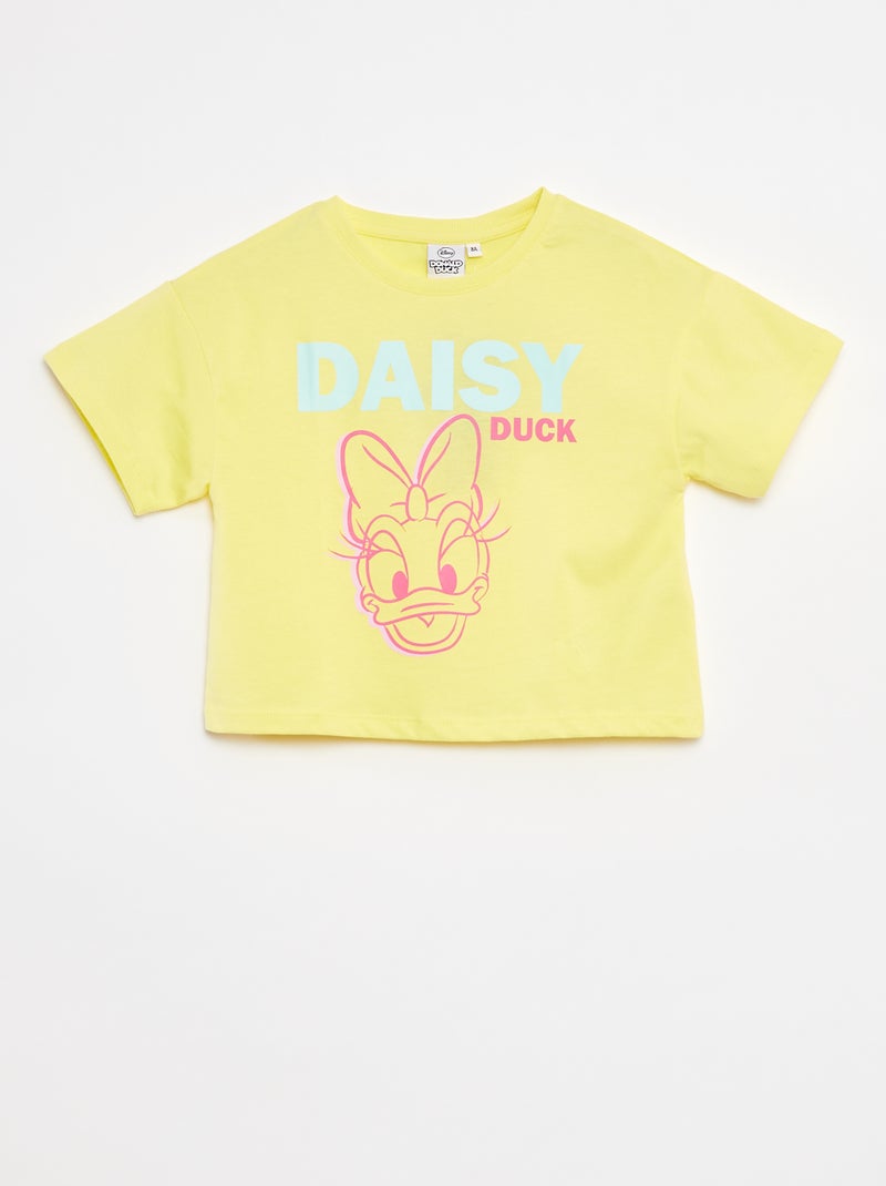 Camiseta crop top 'Daisy' Amarillo - Kiabi