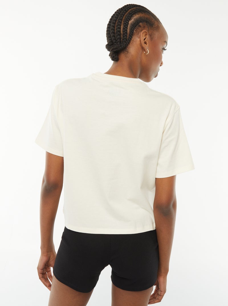 Camiseta crop top de manga corta 'Lakers' BLANCO - Kiabi