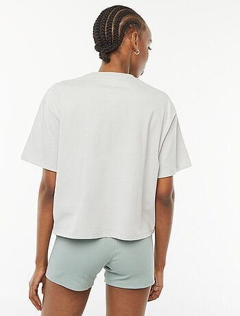 Camiseta crop top de manga corta 'Miami Heat'