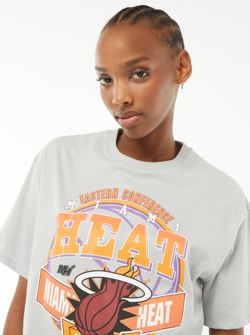 Camiseta crop top de manga corta 'Miami Heat' - Kiabi