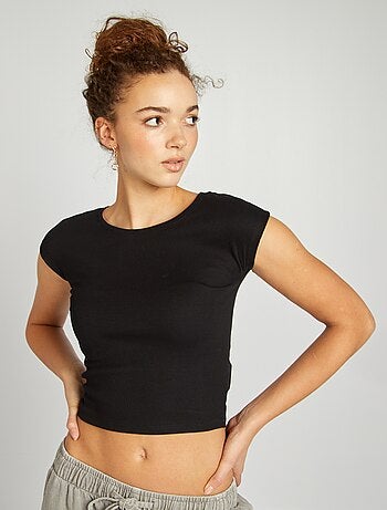 Camiseta crop top de manga corta