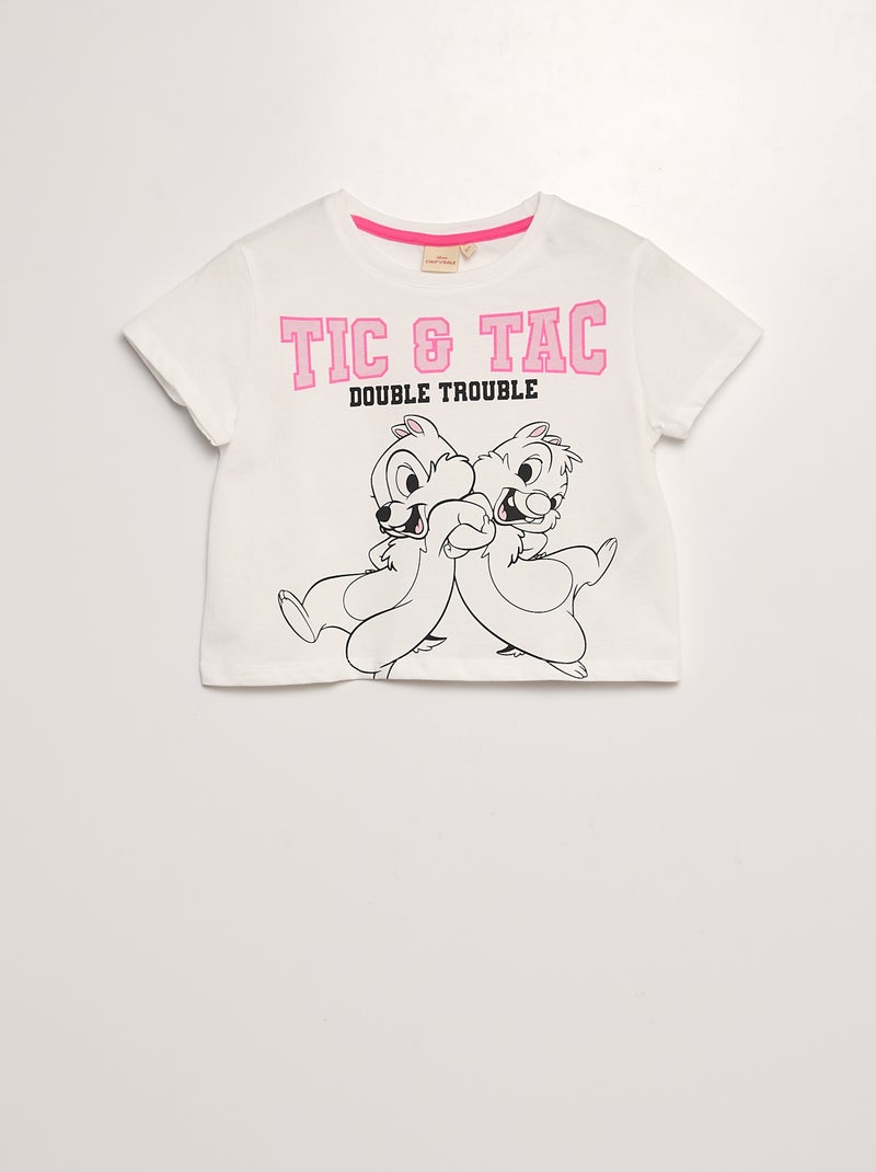 Camiseta crop top 'Disney' BLANCO - Kiabi