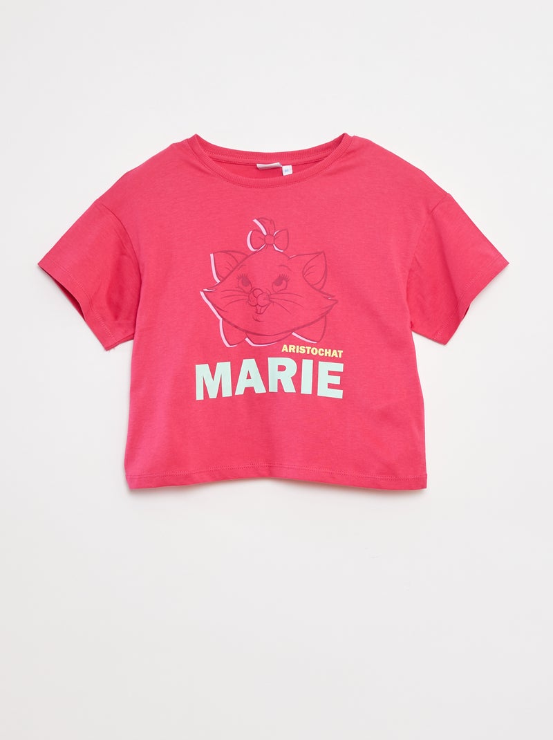 Camiseta crop top 'Marie' Rosa - Kiabi