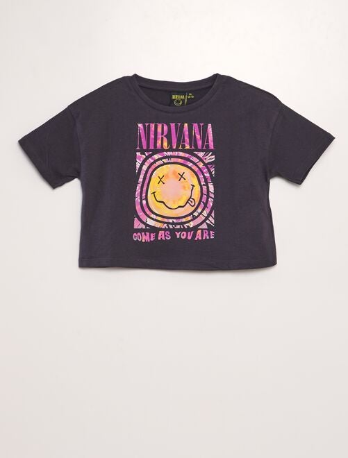 Camiseta crop top 'Nirvana' - Kiabi