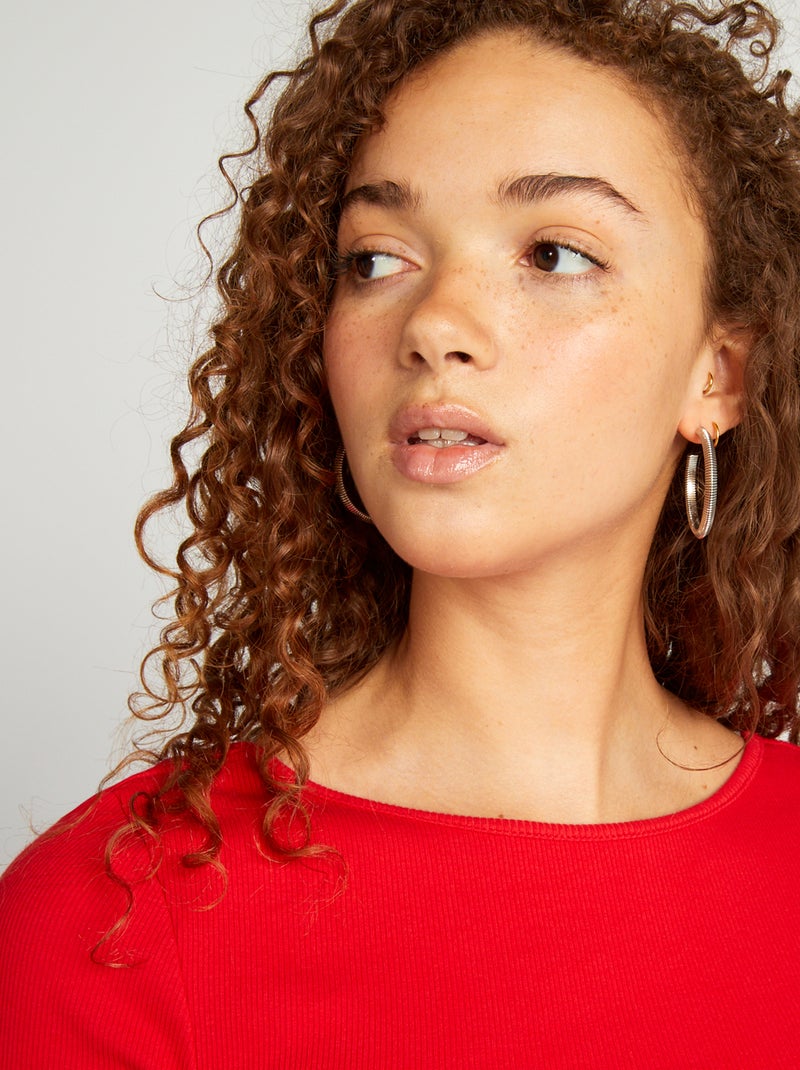 Camiseta crop top ROJO - Kiabi