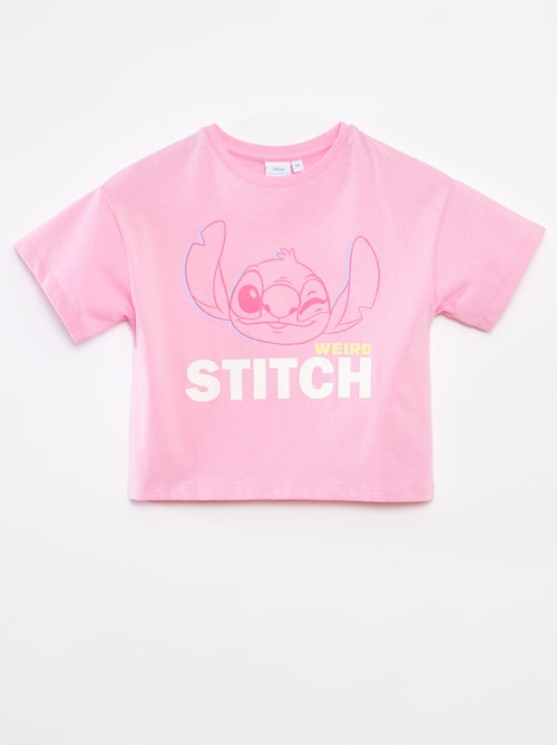 Camiseta crop top 'Stitch' - Kiabi