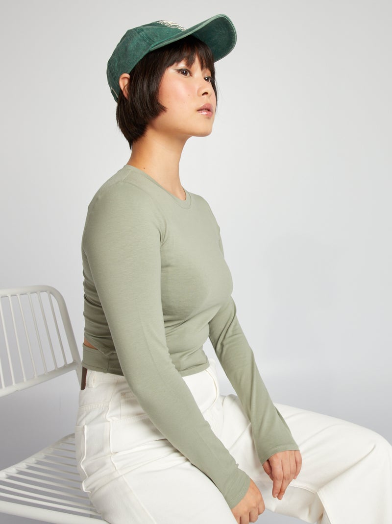 Camiseta crop top VERDE - Kiabi