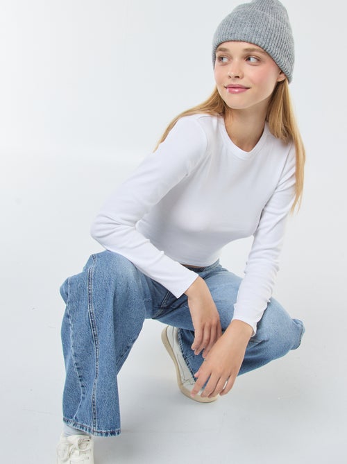 Camiseta cropped básica - Kiabi