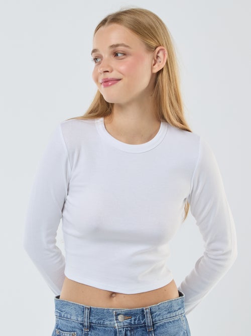 Camiseta cropped básica - Kiabi