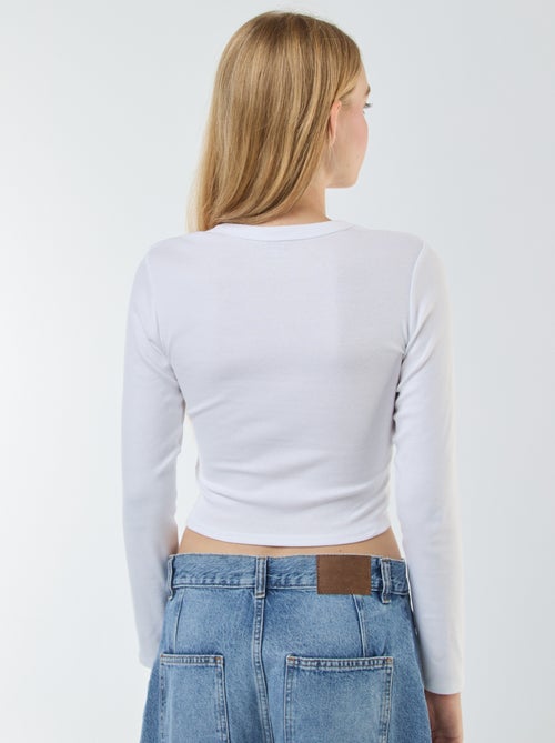 Camiseta cropped básica - Kiabi