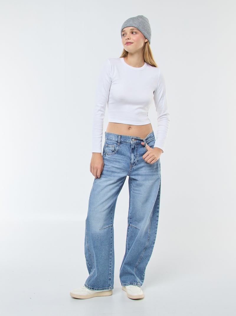 Camiseta cropped básica blanco - Kiabi