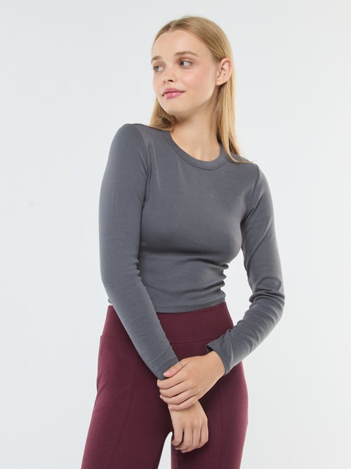 Camiseta cropped básica - Kiabi