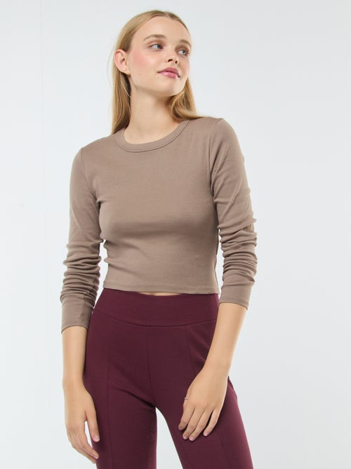 Camiseta cropped básica - Kiabi