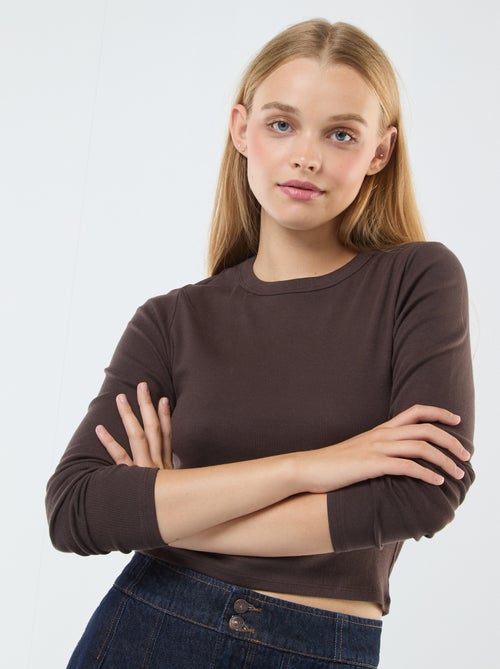 Camiseta cropped básica - Kiabi
