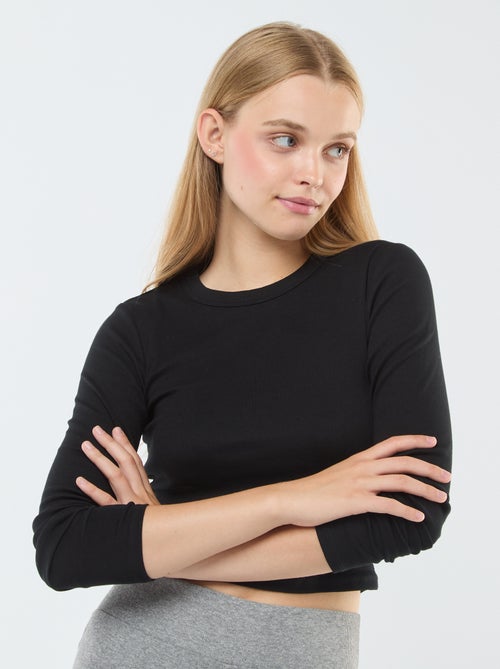 Camiseta cropped básica - Kiabi