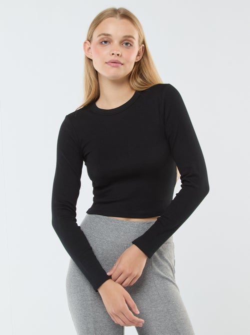 Camiseta cropped básica - Kiabi