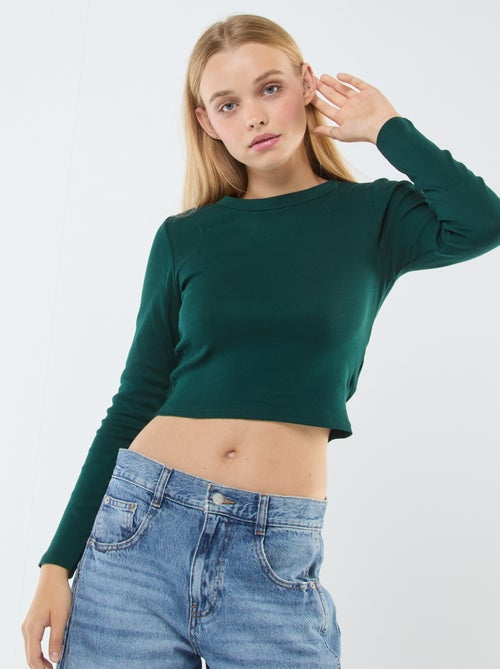 Camiseta cropped básica - Kiabi