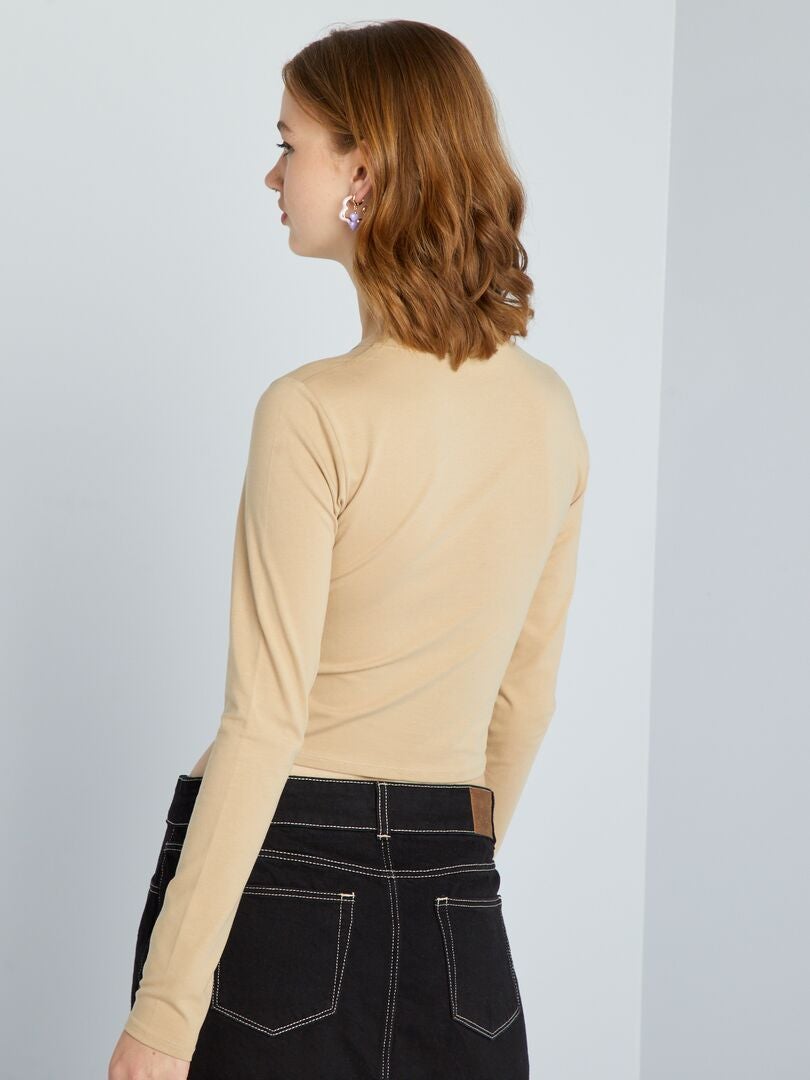 Camiseta cropped BEIGE - Kiabi