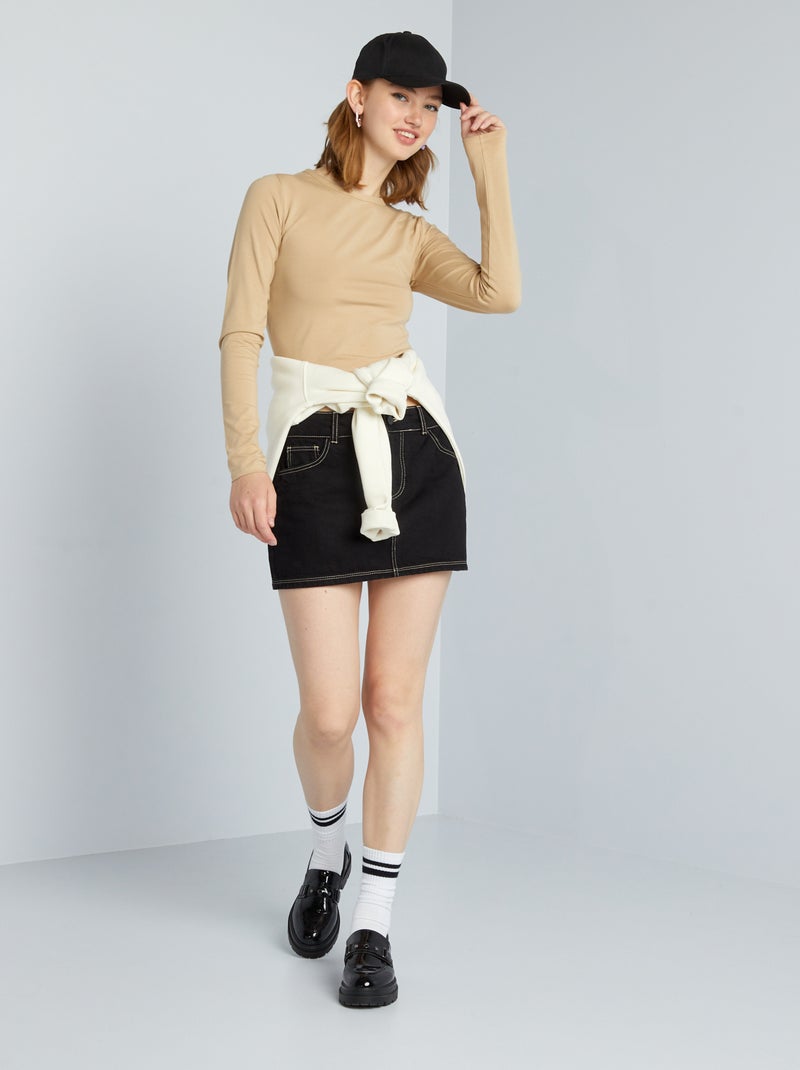 Camiseta cropped BEIGE - Kiabi