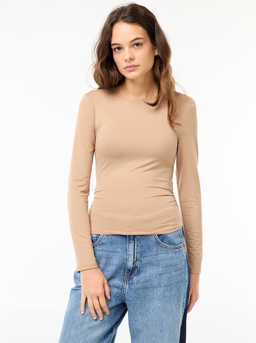 Camiseta cropped de efecto arrugado - Kiabi