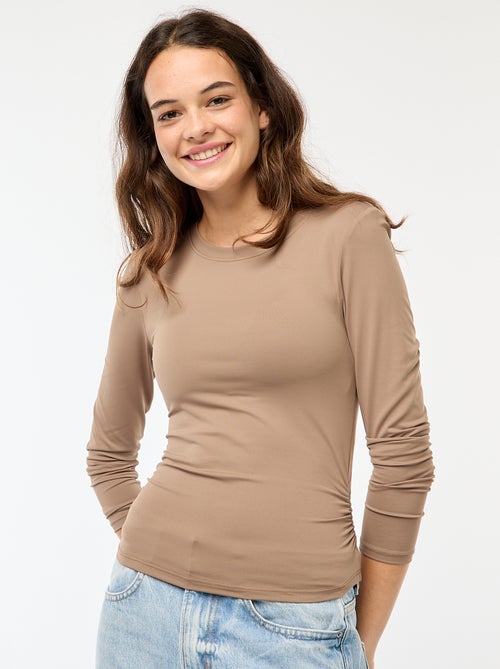 Camiseta cropped de efecto arrugado - Kiabi