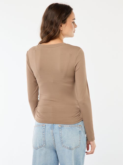 Camiseta cropped de efecto arrugado - Kiabi