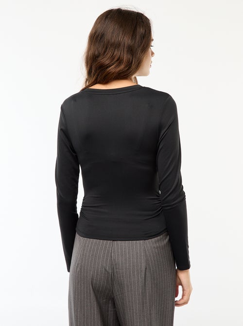 Camiseta cropped de efecto arrugado - Kiabi