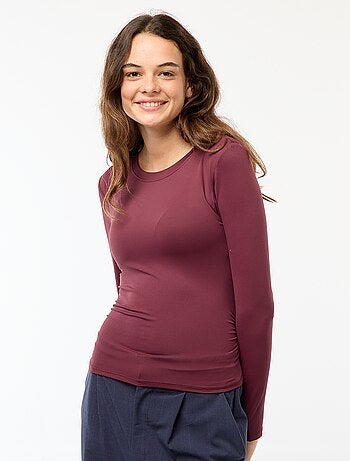 Camiseta cropped de efecto arrugado
