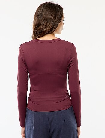 Camiseta cropped de efecto arrugado