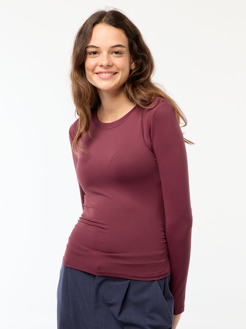 Camiseta cropped de efecto arrugado - Kiabi