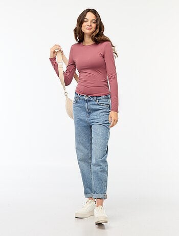 Camiseta cropped de efecto arrugado
